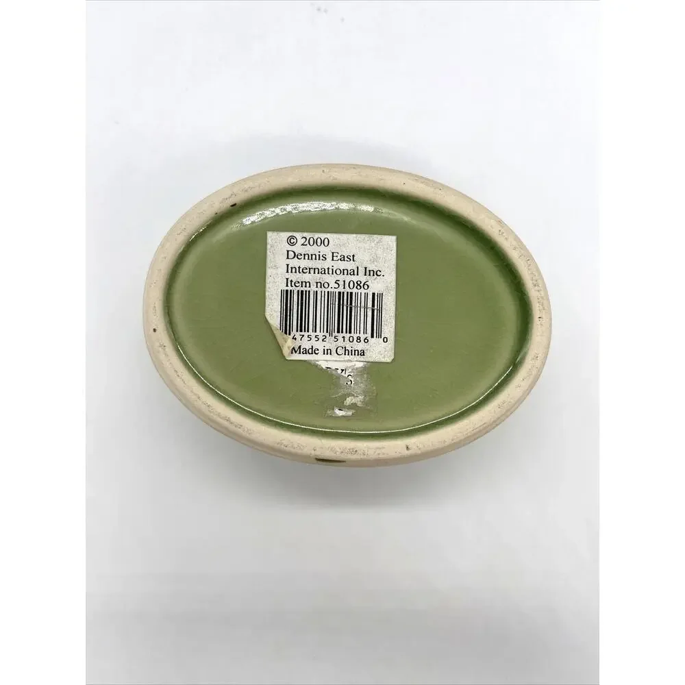 Green Ceramic Dragonfly Trinket Box by Dennis East Item # 51086